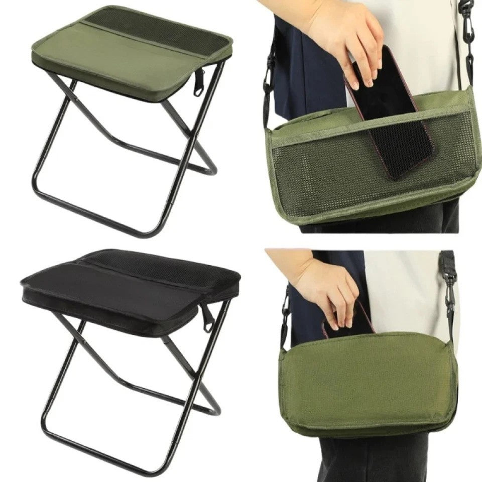 2 in 1 Foldable Backpack Stool Portable Mini Outdoor Camping Folding Seat Chair