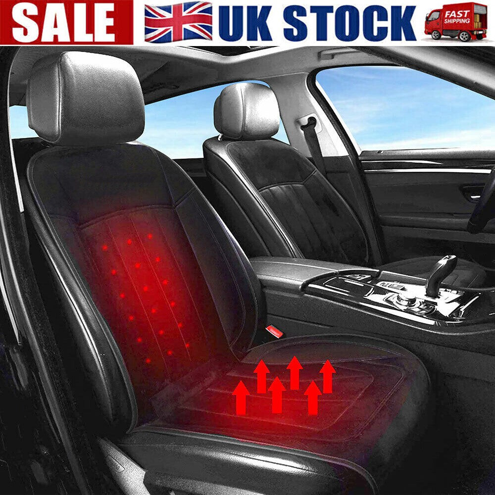 Universal 12V Car Seat Pad Cushion Cover Heating Heater Warm Heated Cold Winter