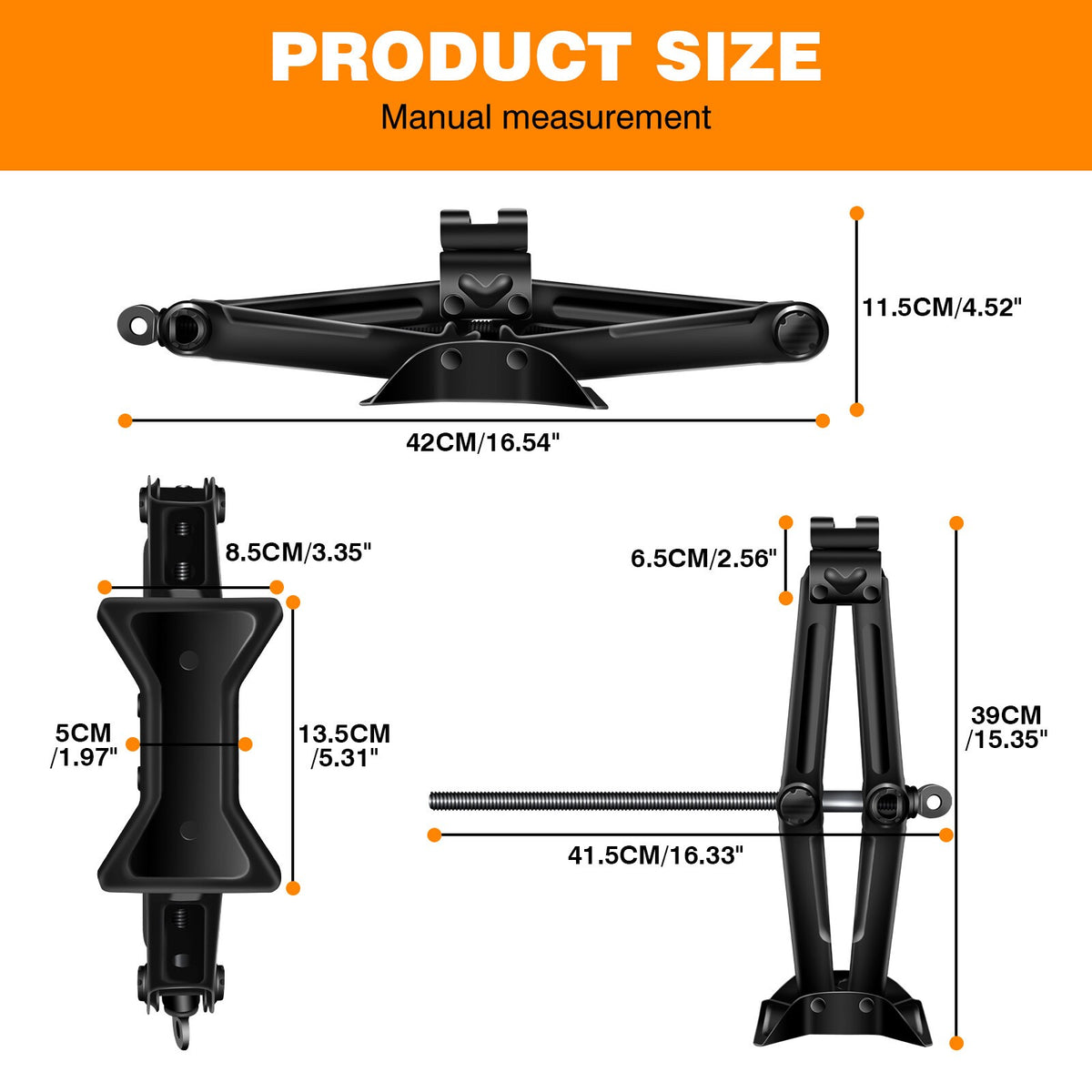 2 Ton Scissor Jack And Extendable Wheel Telescopic Car Van Brace Socket Tyre UK