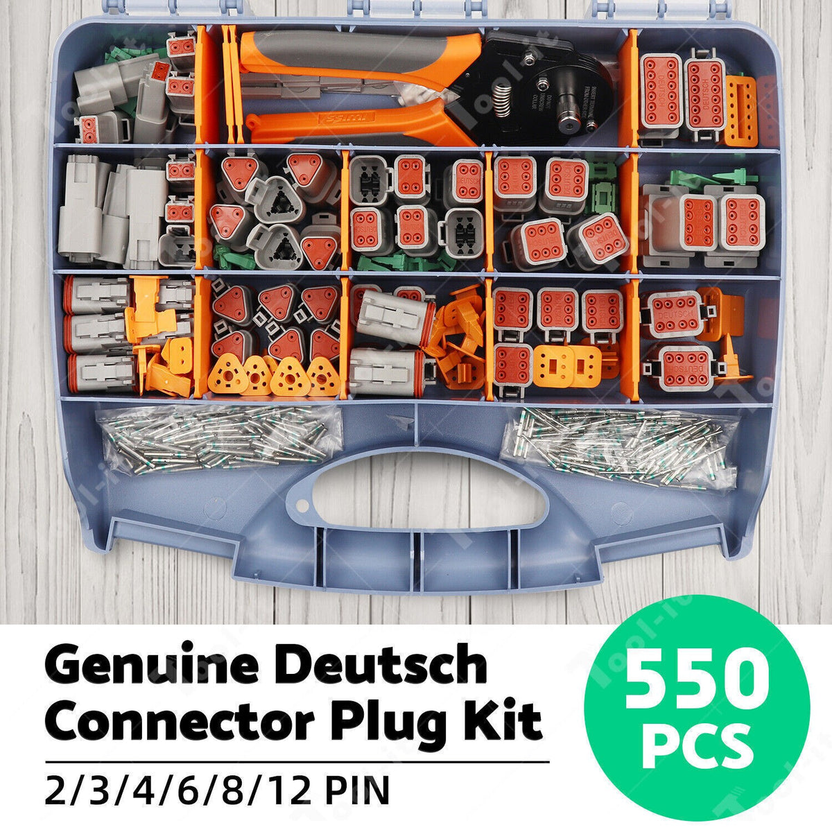For Deutsch DT Connector Plug Kit 438pcs With Crimp Tool Automotive #DT-KIT3-TR