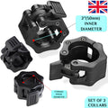 Barbell Dumbbell Clamp Clips Weight Bar Locks Olympic 2" Spinlock Collar Pair