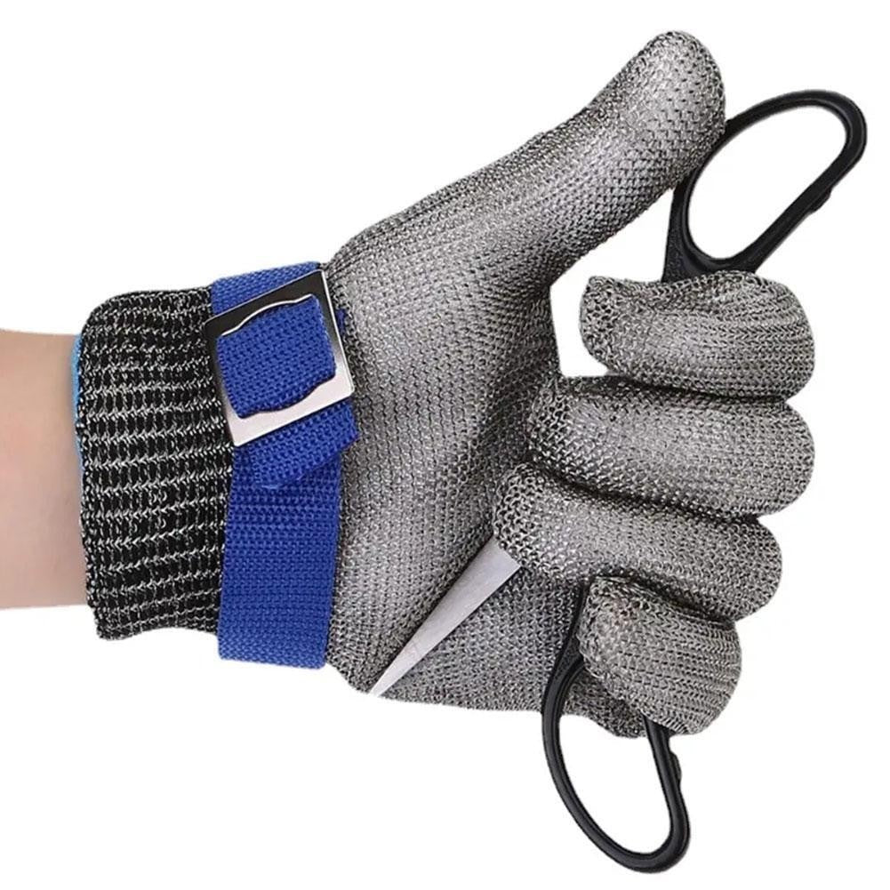 Stainless Steel Mesh Protective Glove Cut Resistant Chain Mail Work Safety•