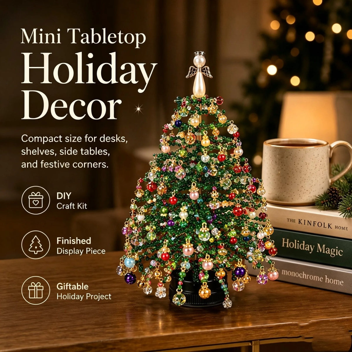 Beaded Christmas Tree Kit DIY Ornament Making Craft Set Kids Gift Funny