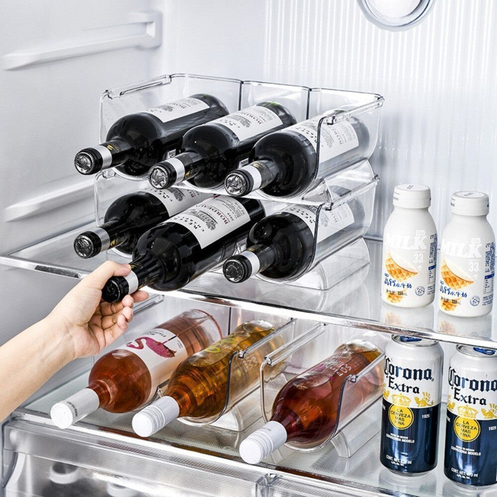 Stackable 1/2/3 Bottle Storage Holder Rack Water Wine drink for Fridge