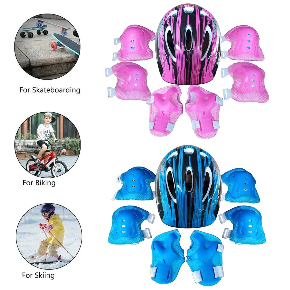 Protective Boys Girls Roller SkatesKids Safety Helmet & Pads