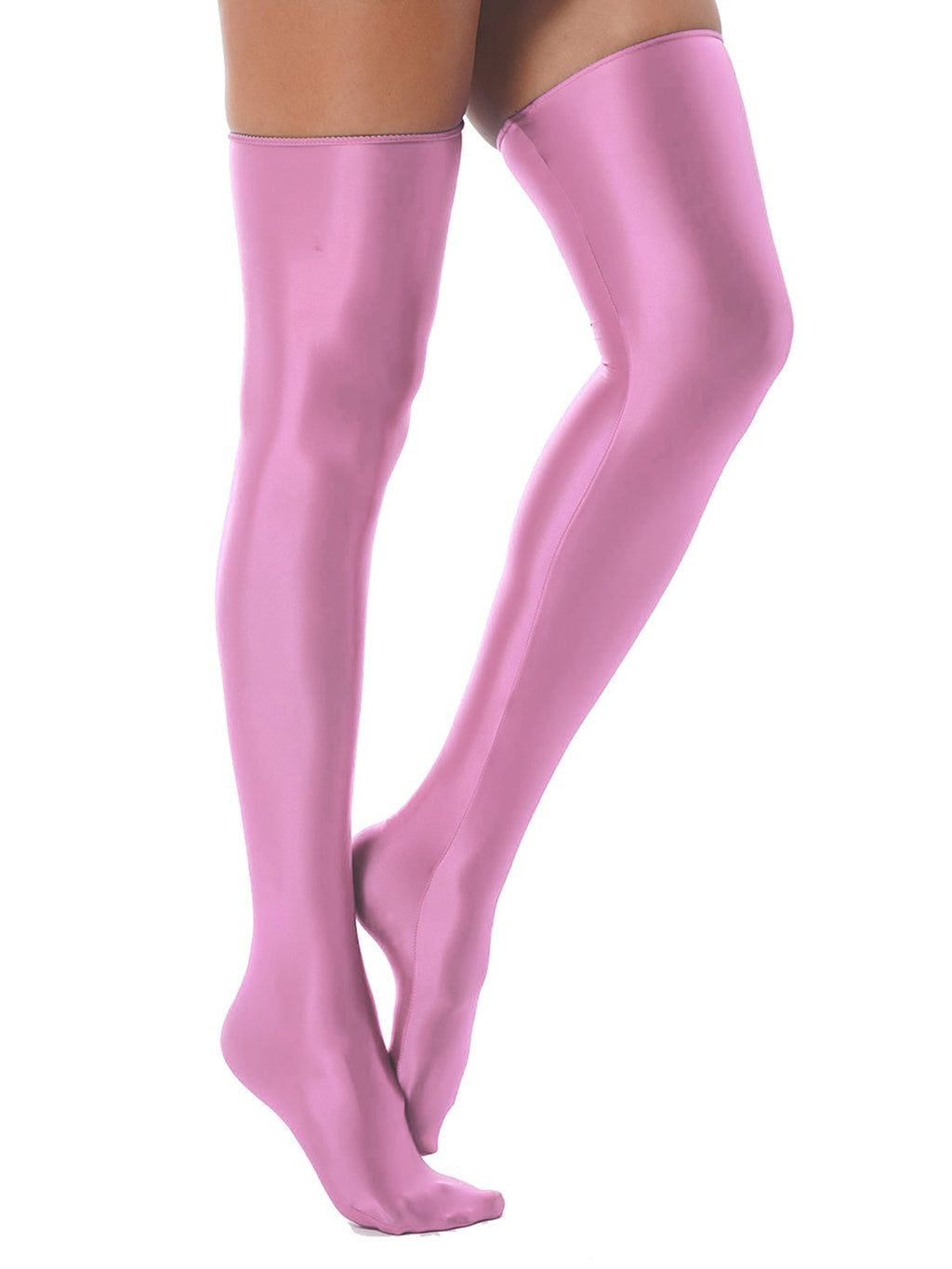 1 Pair Womens Oil Shiny Stockings Stretchy Footed Thigh High Stockings Lingerie