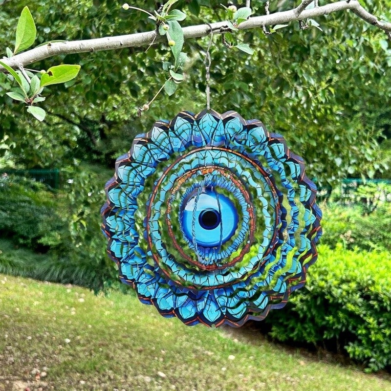3D Colorful Wind Spinner Hanging Metal Flowing Rotating Decor Gift
