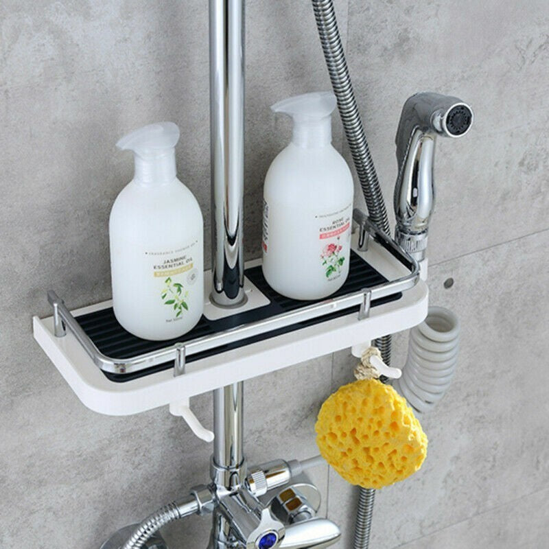 Bathroom Shelf Shower Pole Caddy Rack Storage Organiser Tray Holder Shelf UK
