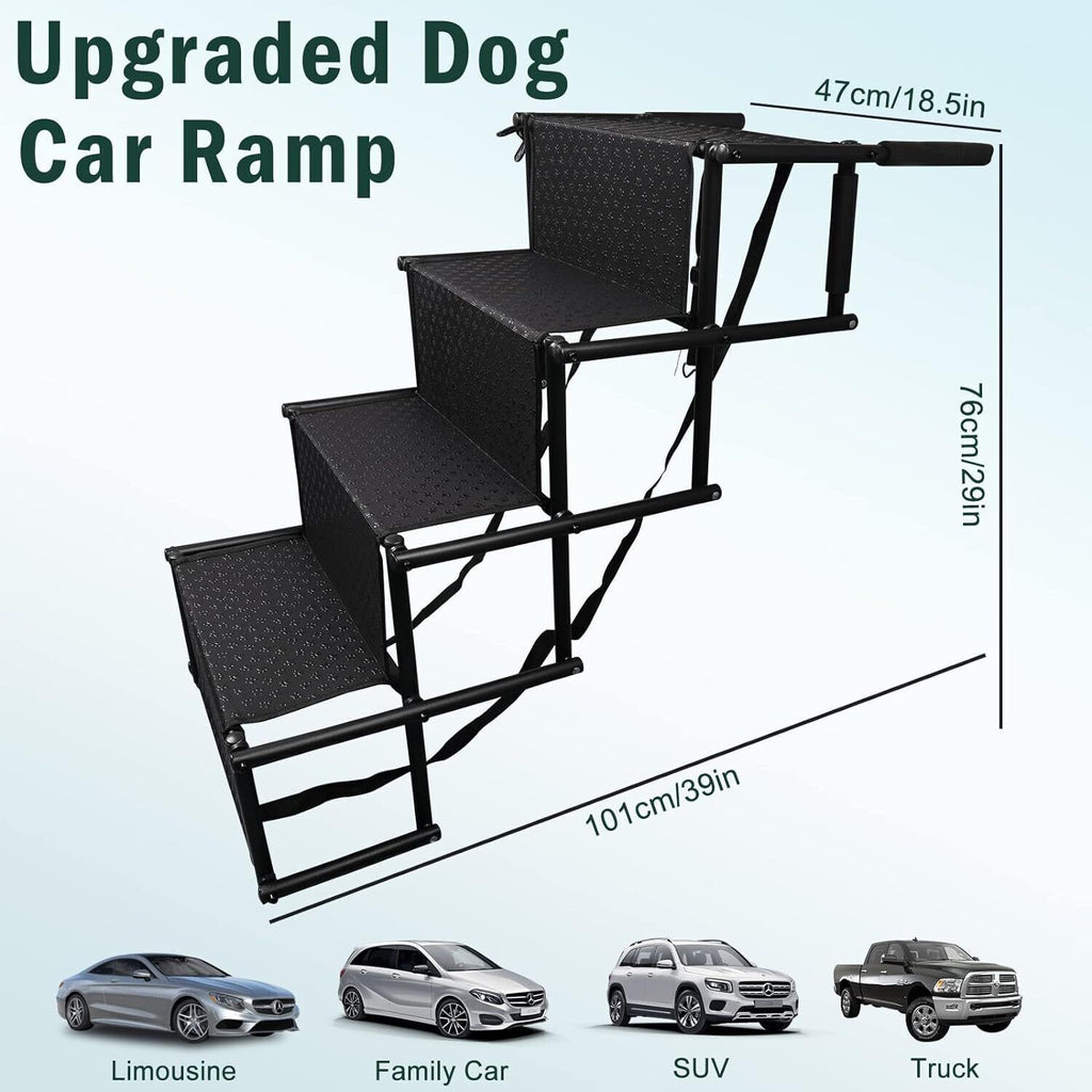 Folding 4 Stairs Portable Dog Ramp Steps Car Boot Access Ladder for Pet Dog Cat