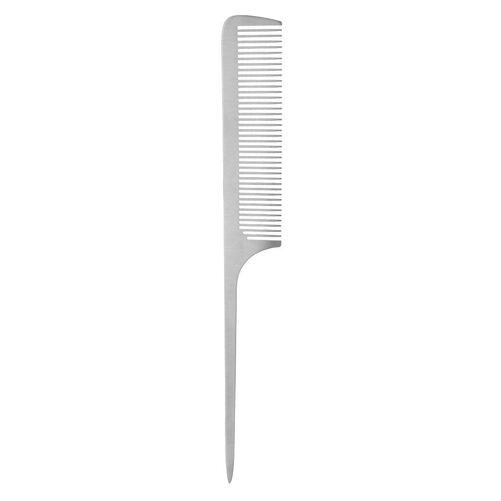 Stainless Steel Salon Barber Hairstyling Hairdressing Tail Comb Hairbrush K8.