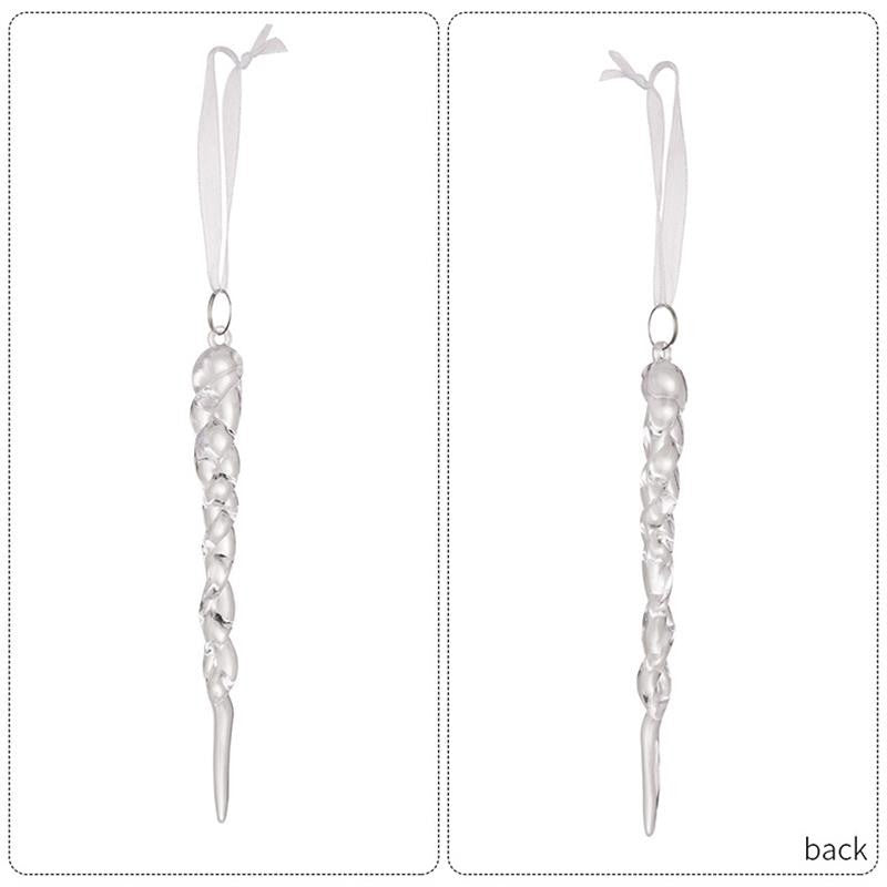 18 Pcs Christmas Tree Icicle Ornaments Clear Acrylic Icicle Christmas Decoration