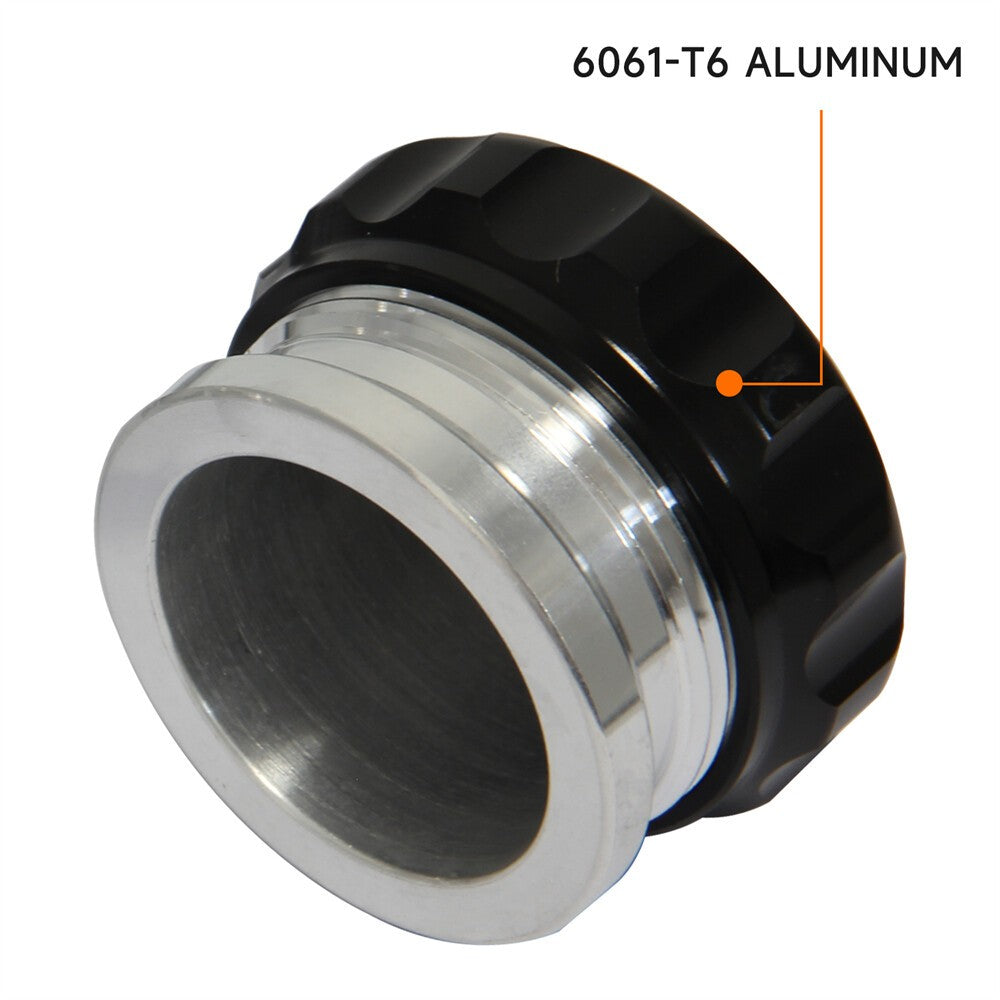 1.5" 37mm-48mm Aluminum Weld On Filler Neck And Cap Oil Fuel Water Tank Black