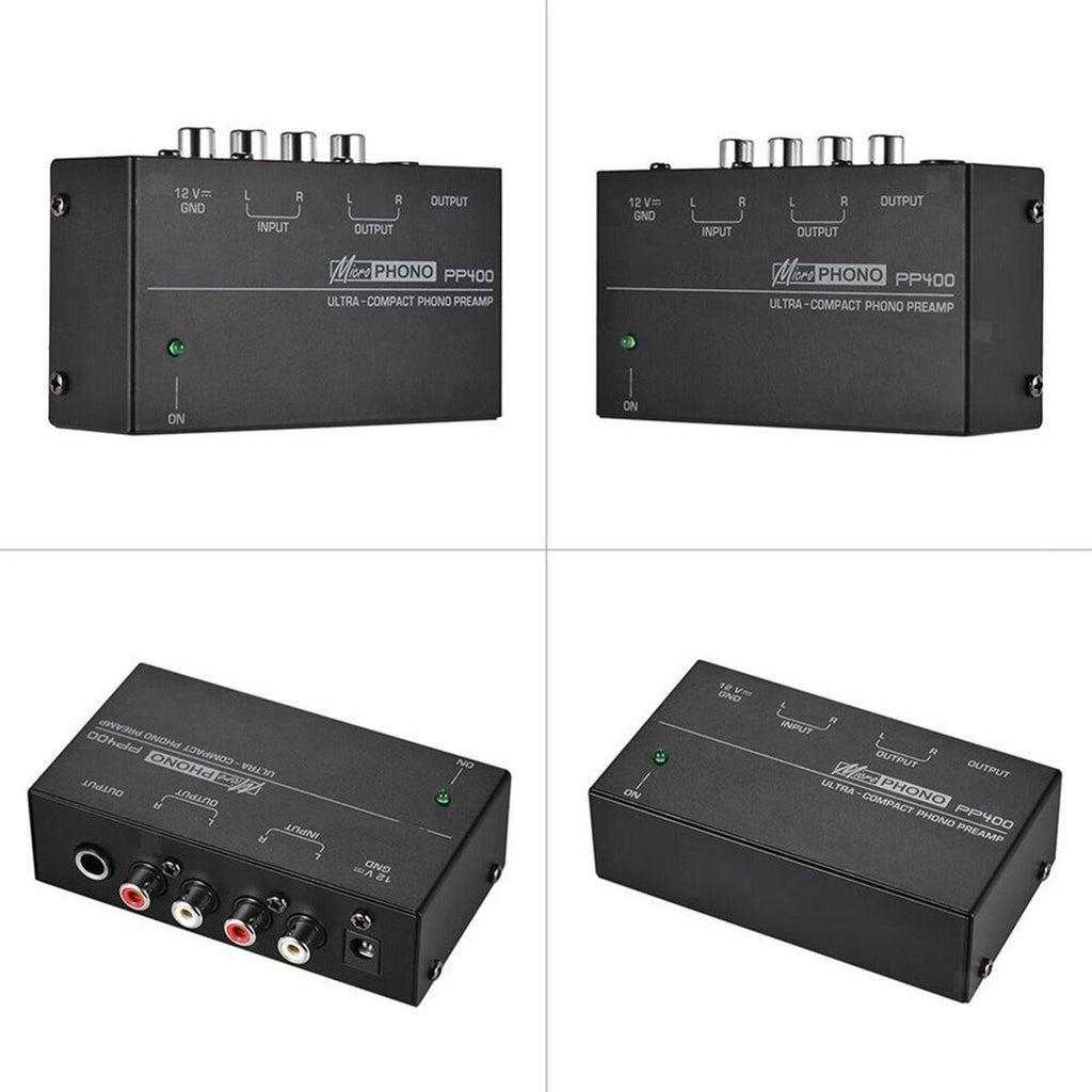 PP400 M/M Phono Turntable Preamp Stereo RCA Input Output 12V 1A Preamplifier