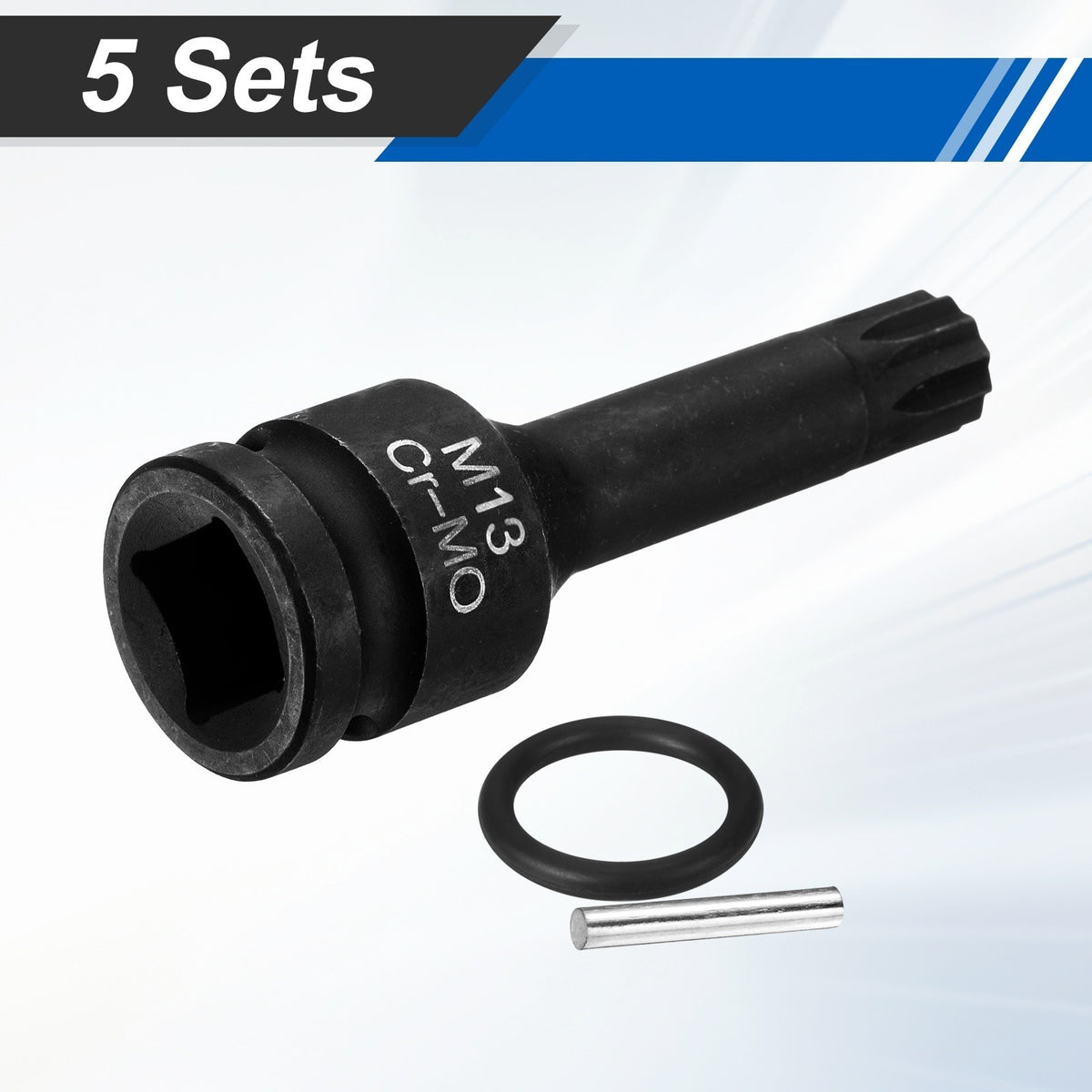 5pcs 1/2" Drive M13 Triple Square Impact Spline Bit Socket 13mm CR-MO Steel