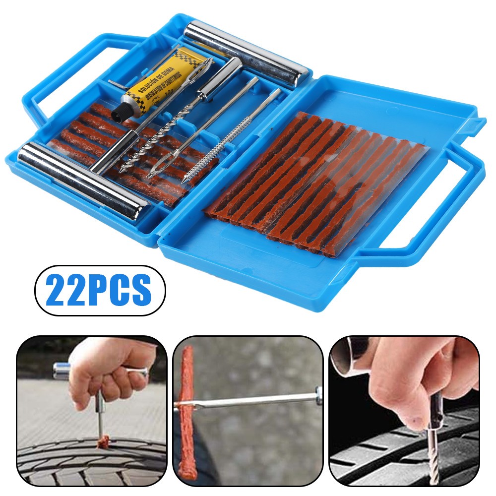 22PCS Emergency Tyre Repair Kit Heavy Duty Car Tire Vehicle Puncture Wheel Plug