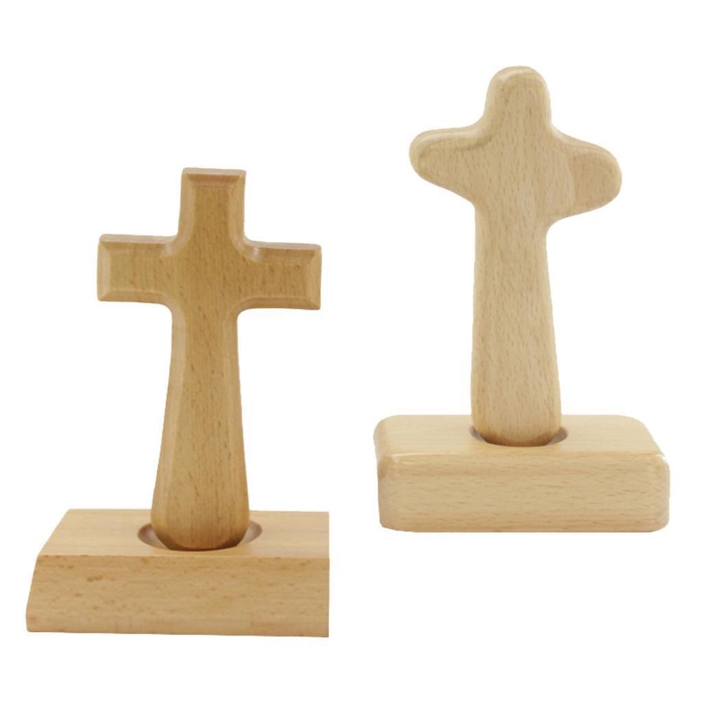 Wooden Cross Tabletop Wood Cross Standing Cross for Home Decor