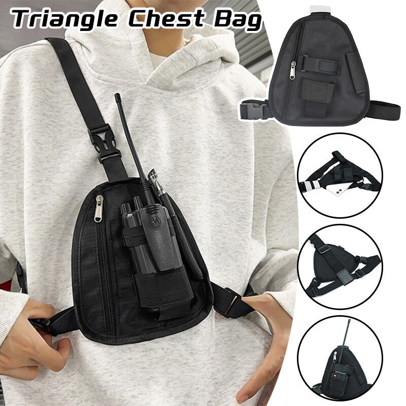 Radio Harness Bag Front Pack Triangle Chest Bag Pouch Walkie Talkie Adjustable