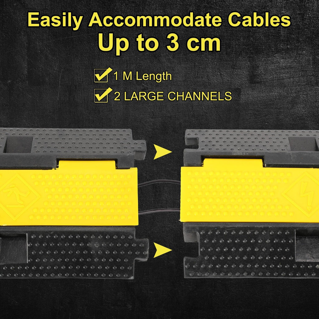 Heavy Duty 2 Channel Cable Protector Ramp 22000lbs Load Wire Cord Cover Guard UK