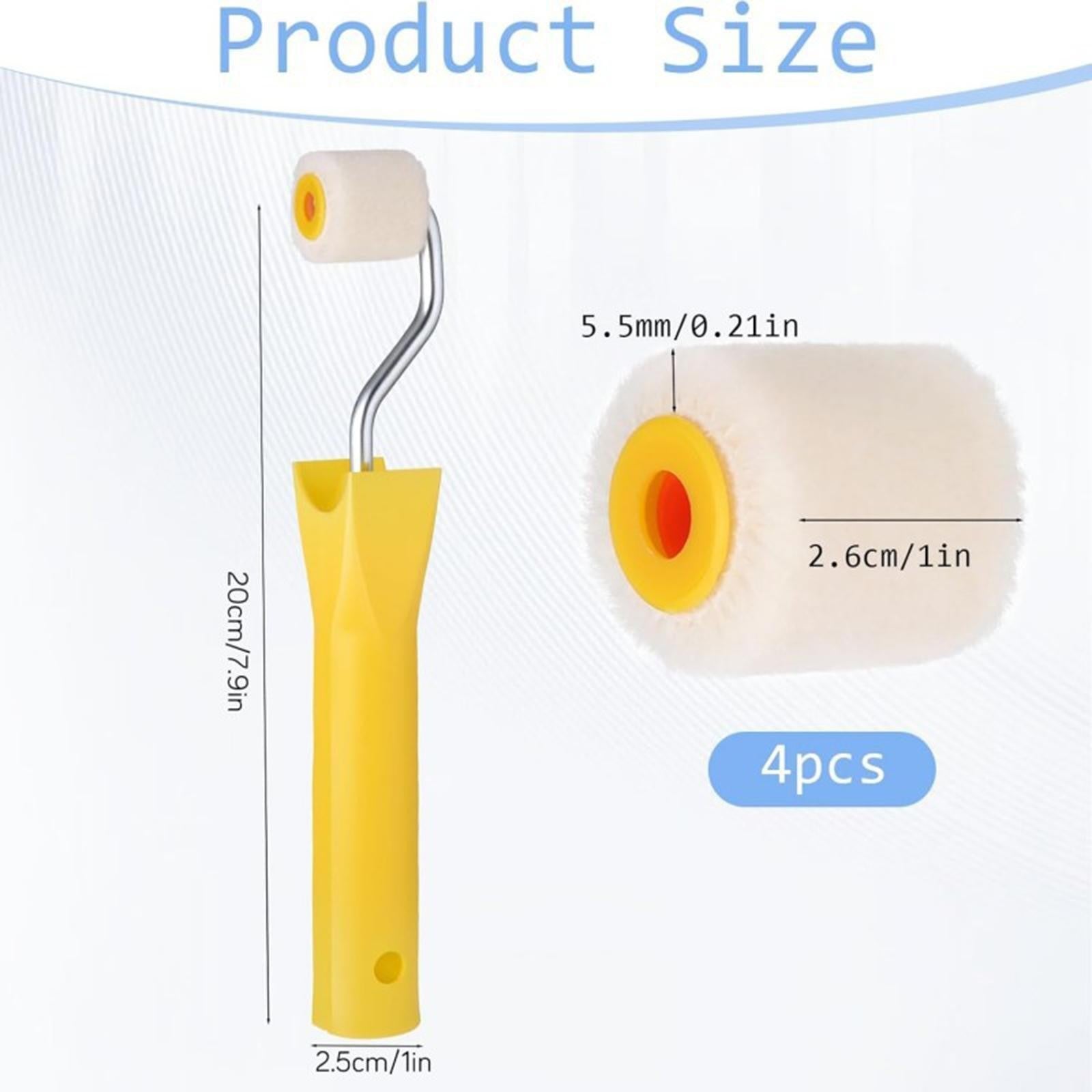 1 inch Mini Paint Roller Set with 4 Refills for Miniature Painting Versatile