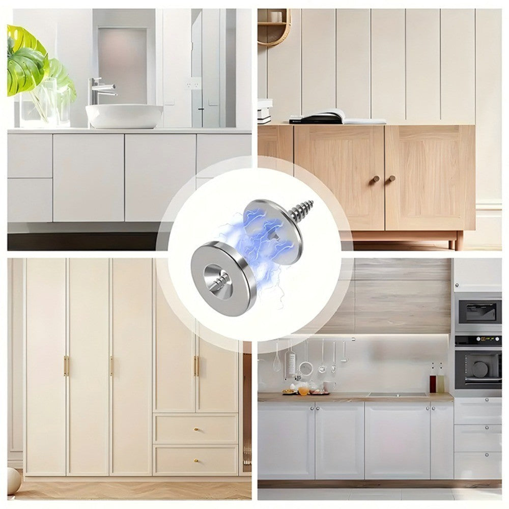 6Set Round Metal Magnetic Closure Latch Magnetic Door Catch For Cabinet