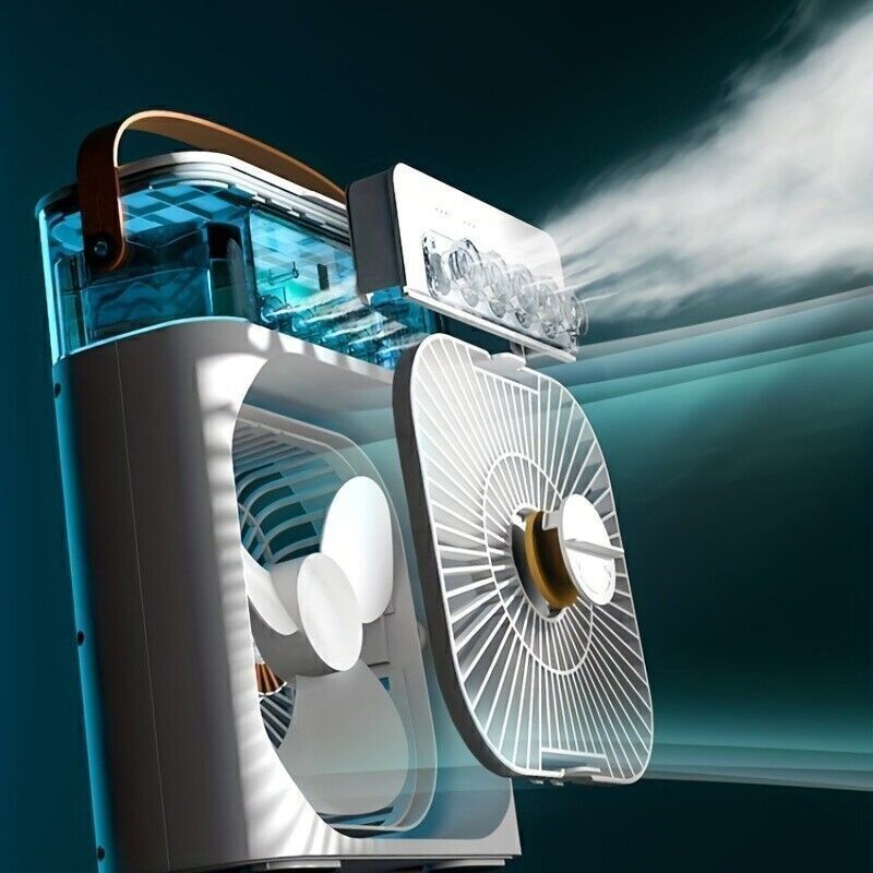 2X Portable Air Cooler Fan Black & White Evaporative AC Humidifier UK