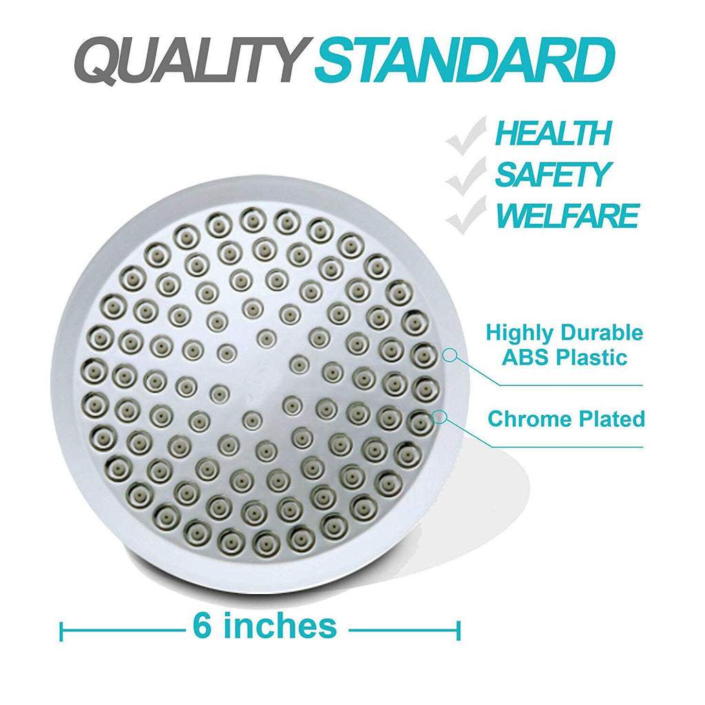6 Inch Shower Head High Pressure Waterfall Bathroom Showerhead Adjustable Angles