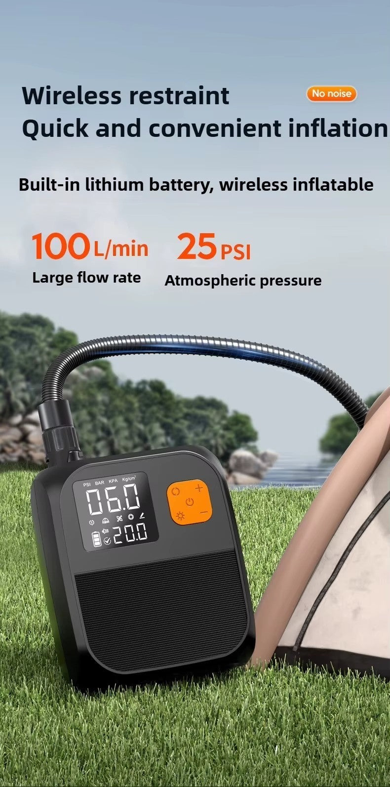 [NEW][UK Seller]Portable Battery SUP Electric Pump 25PSI Paddle Board Inflation