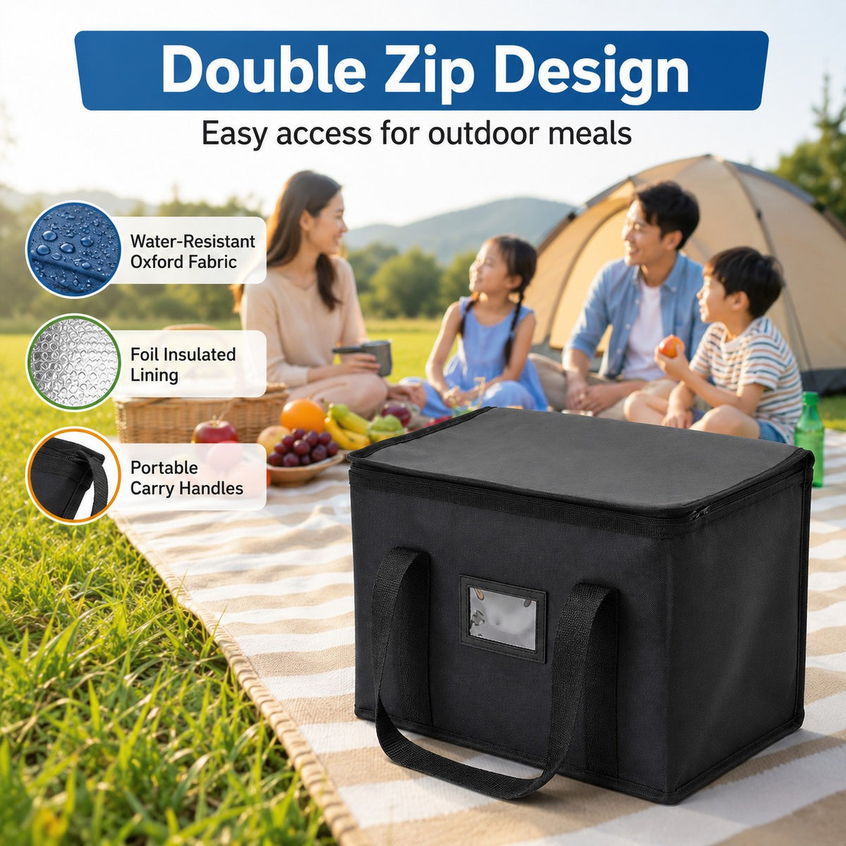 70L Extra Large Insulated Cooler Bag Cool Box Picnic Camping Food Drink UK