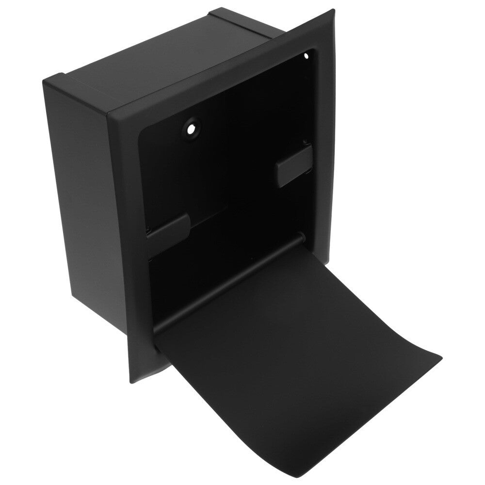 Stainless Steel Concealed Wall Mounted Toilet Roll Holder Black Tissue Paper Box