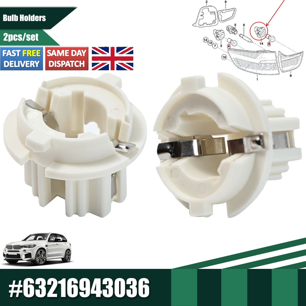 2PC Rear Light Lamp Bulb Socket Holder 63216943036 For BMW X5 E53 E70 X3 E83 E65