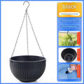 2x Sphere Hanging Flower Pot Bowl Basket 2-Piece Set Chain Planter Rattan