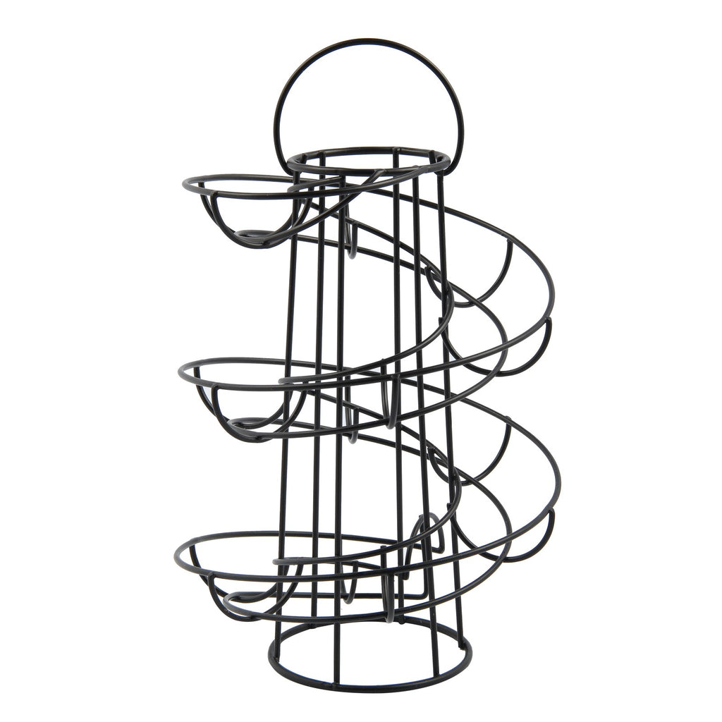 Black kitchen Storage Spiral HELTER SKELTER Egg Rack Stand Can Hold 18 Eggs