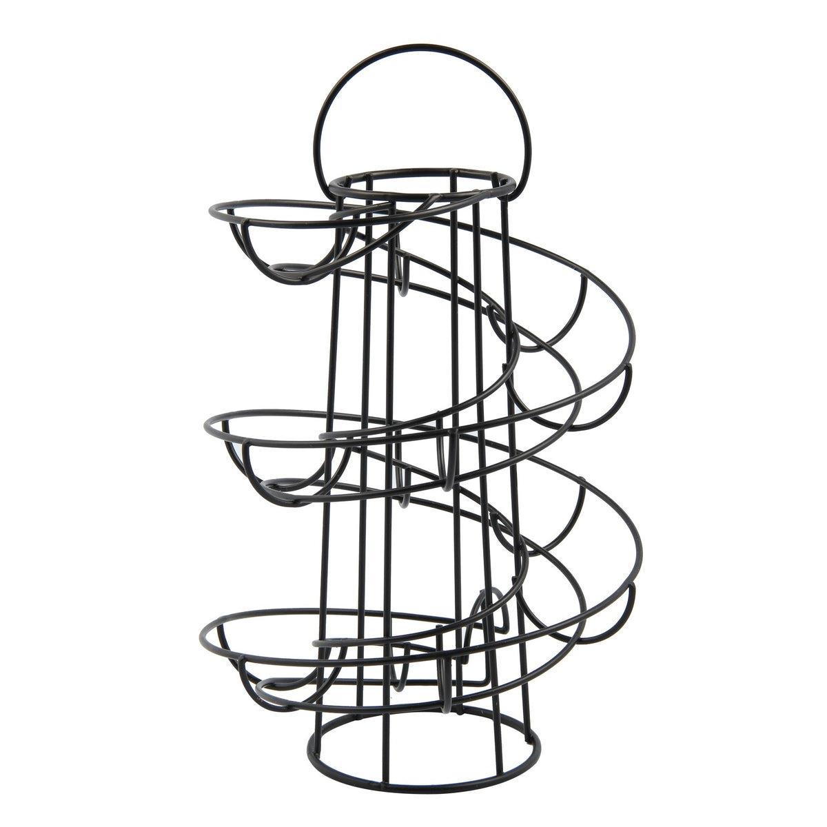 Black kitchen Storage Spiral HELTER SKELTER Egg Rack Stand Can Hold 18 Eggs