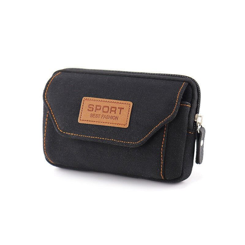 Universal Canvas Mobile Phone Bag Wallet Case Waist Belt Bag Phone Pouch Pack