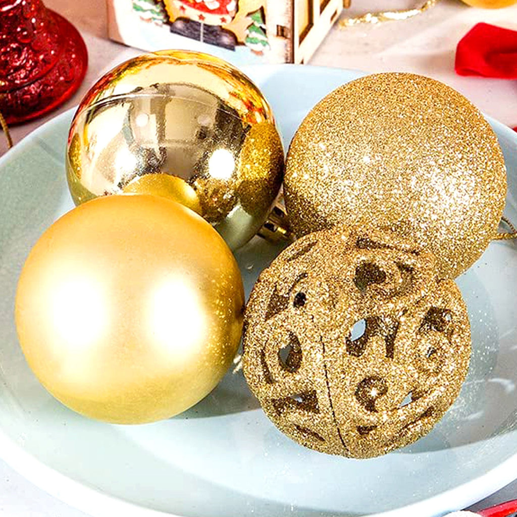 102 Christmas Baubles Tree Hanging Balls Xmas Party Beads Ornament Mixed Sizes