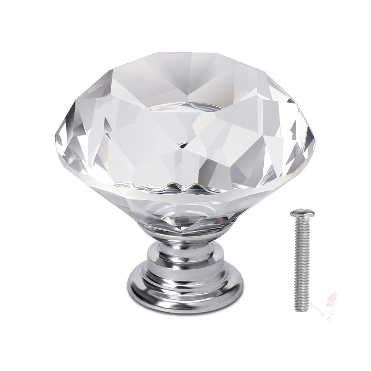 Diamond Crystal Glass Door Knob Drawer Kitchen Cupboard Cabinet Furniture Handle