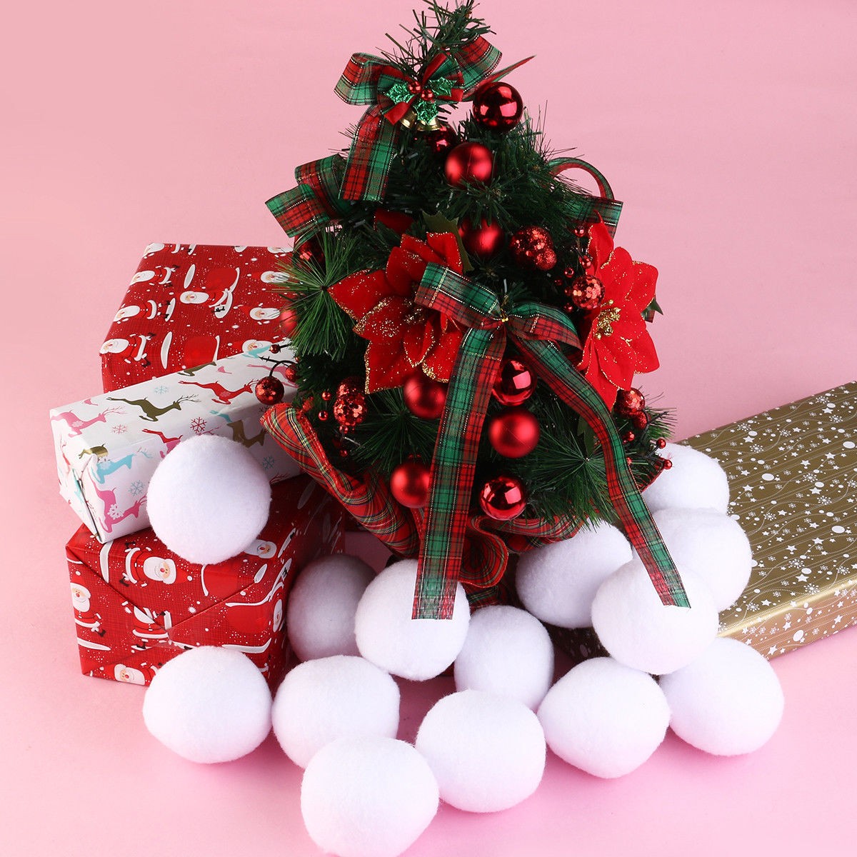 100PCS Indoor White Fake Snowballs Throwing Christmas Winter Tree Xmas Fake Snow