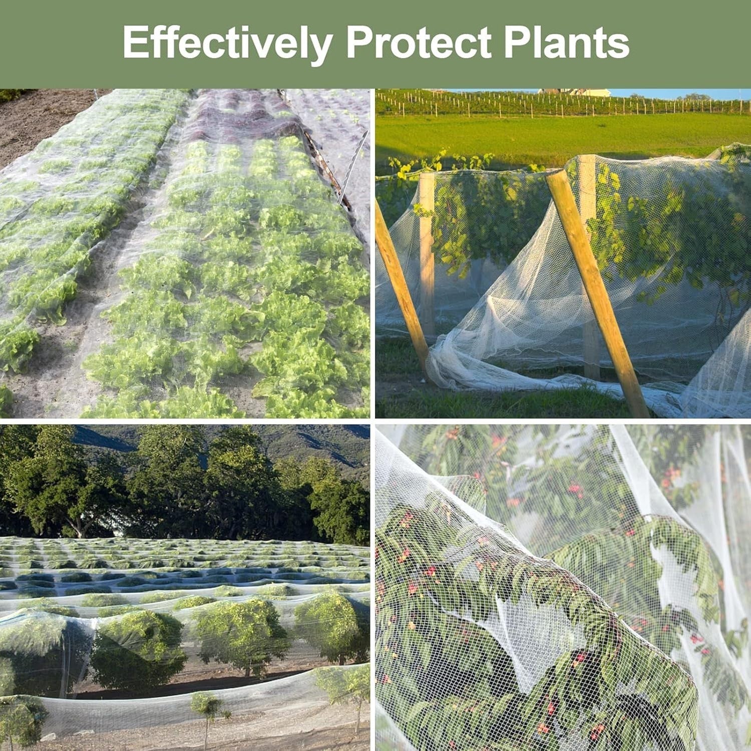 White Garden Protect Netting For Vegetable Crop Plant Fine Mesh Birds Insect Net