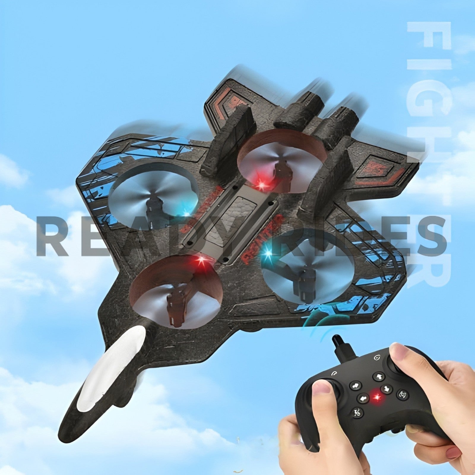 360° Flip RC Plane Toy Drone Remote Control Glider Jet Flying 2.4G LED Light UK