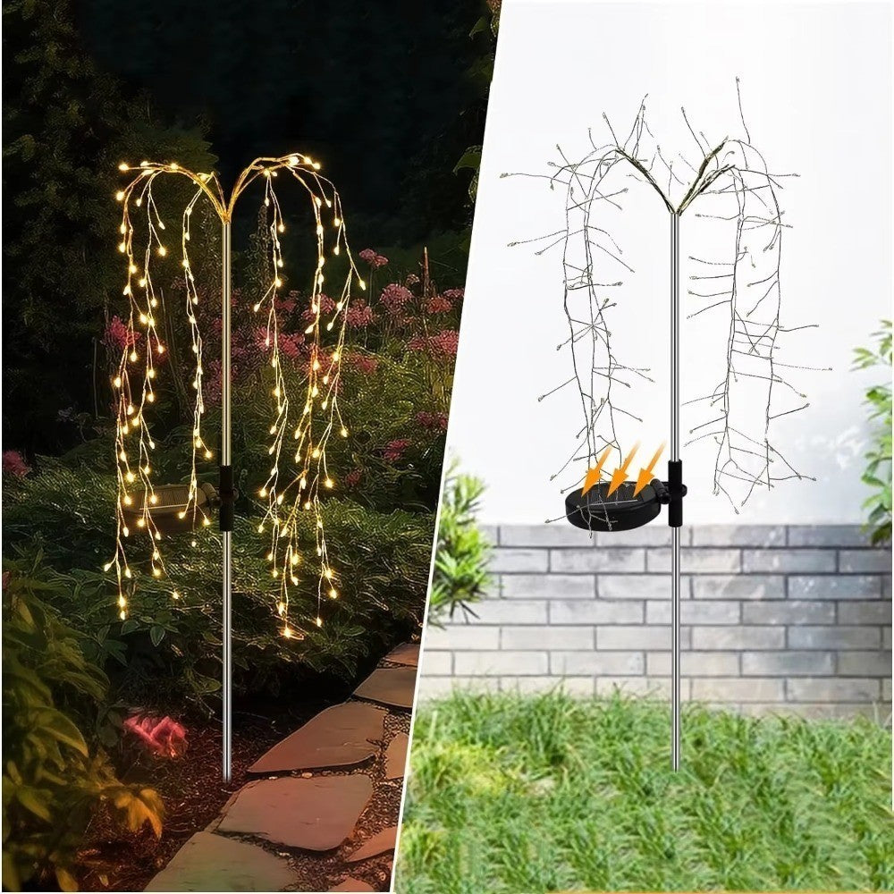 Solar Powered Willow Tree Lamp 8 Lighting Modes Garden Decorative Lights  Lawn