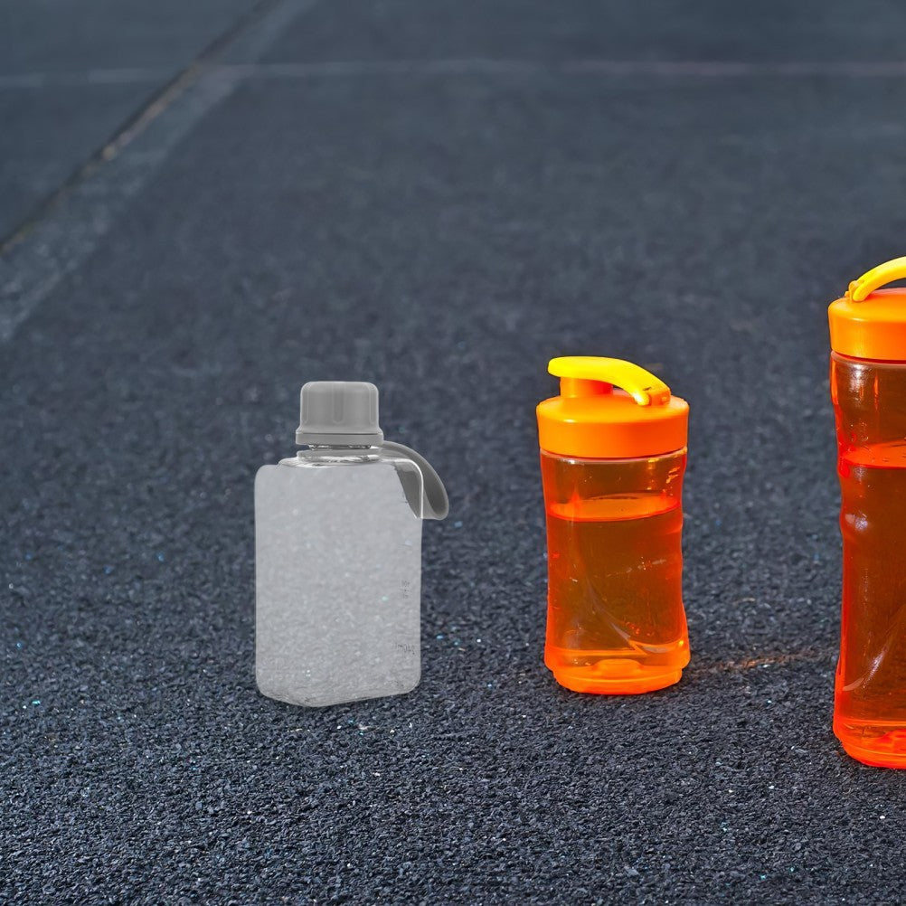 Small Leakproof 240ml Plastic Square Water Bottle Slim Flat Travel Portable