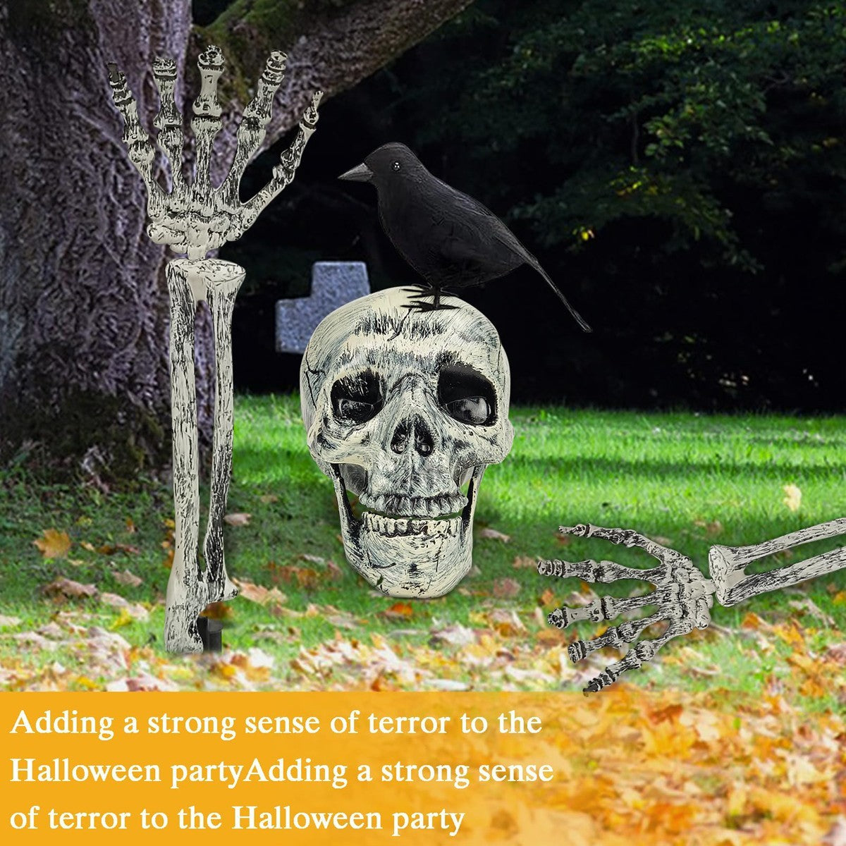 Realistic Skeleton Stakes Halloween Decorations Scary Skeleton for Lawn Garden