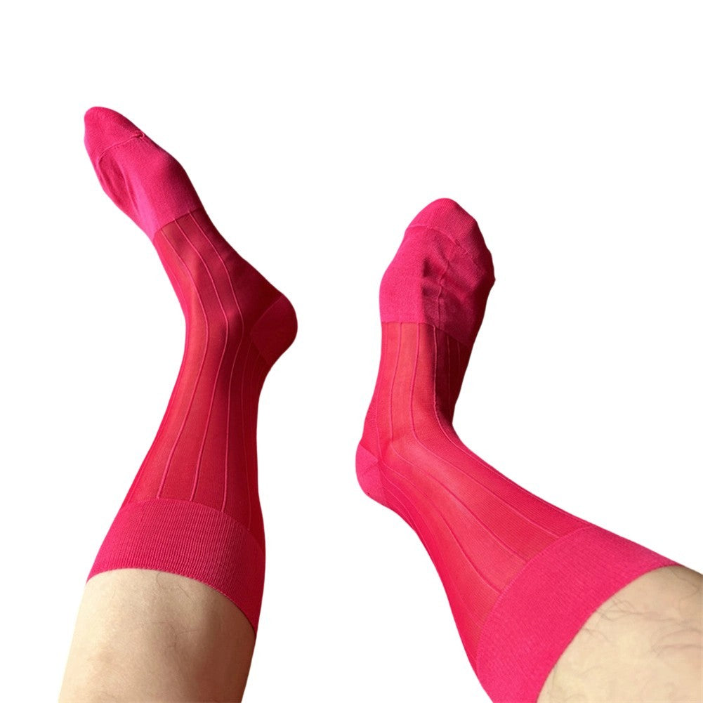 Men's Ultra Thin Sheer Socks 80% Polyamide 20% Spandex for Formal Dress Wear