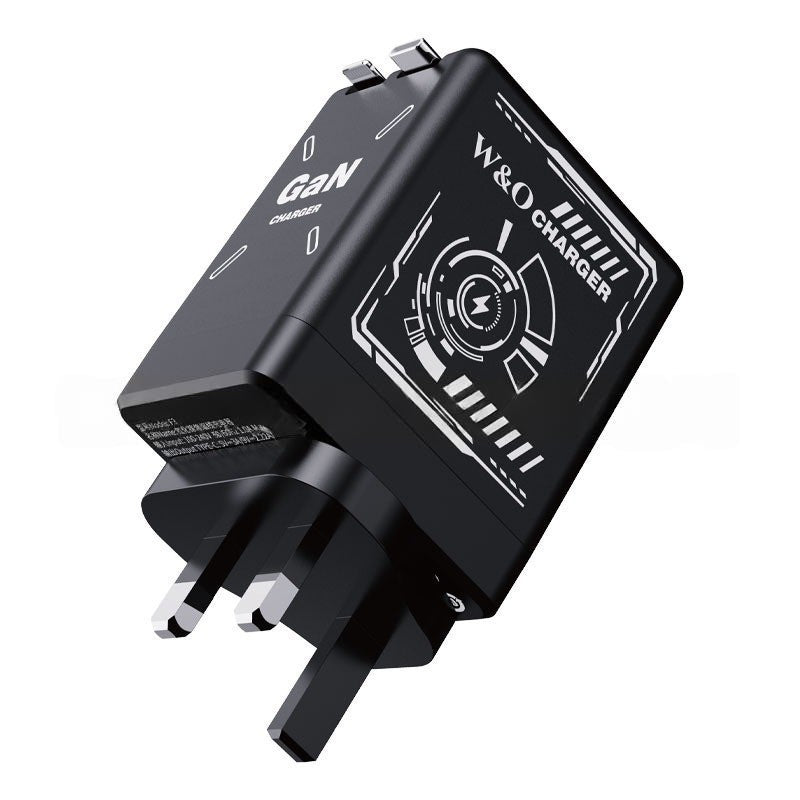 W&O 120W 2 in 1 GaN Wall Charger Retractable Type C Fast Charging Cable