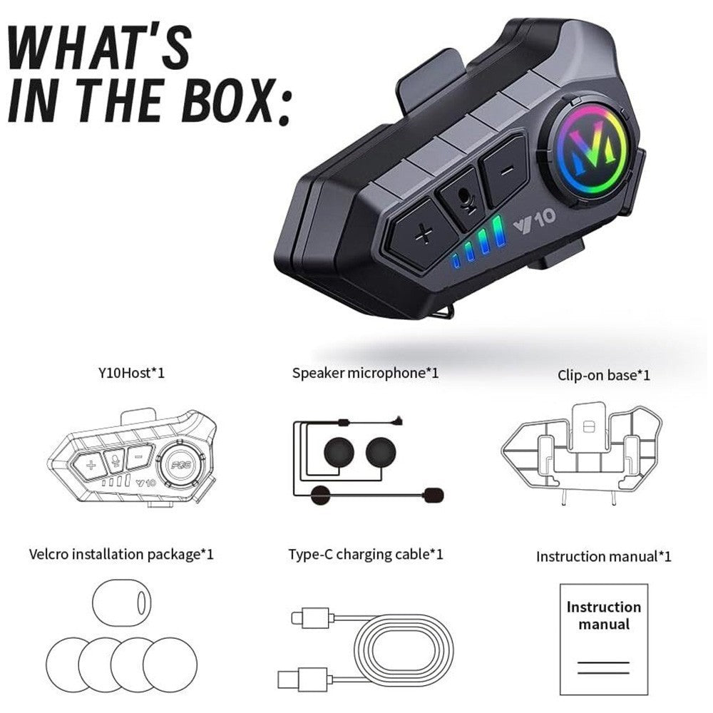 2x Bluetooth Motorcycle Helmet Headset Intercom Wireless Motorbike Headphone