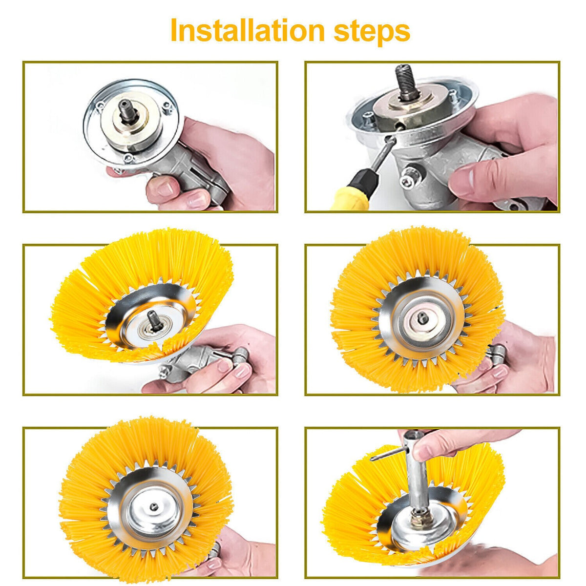 8 Inch Lawn Grass Strimmer Head Trimmer Brush Solid Nylon Wire Wheel Garden Weed