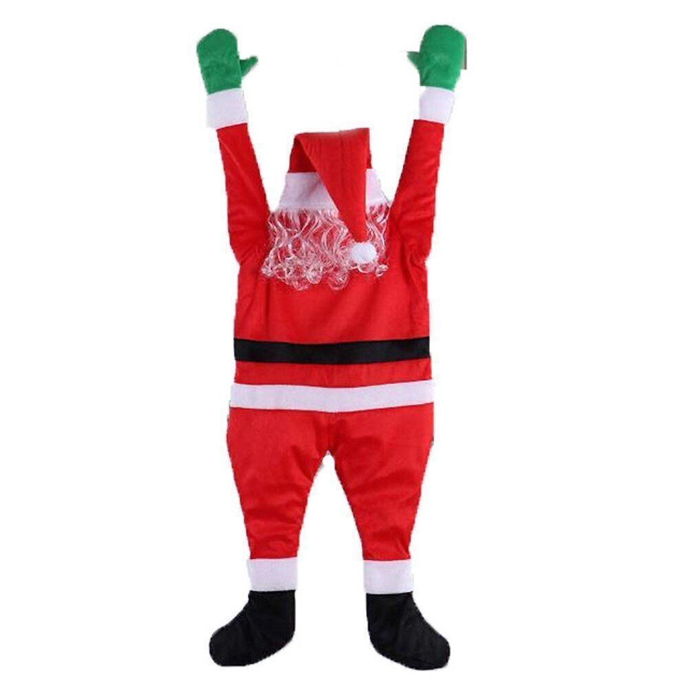 Claus Xmas 42" Props Climbing Christmas Hanging Window Decoration Santa Outdoor