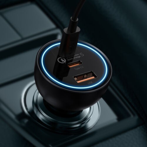 160W Car Charger Baseus USB Type C QC 5.0 Fast Charging For iPhone 14 Pro Laptop