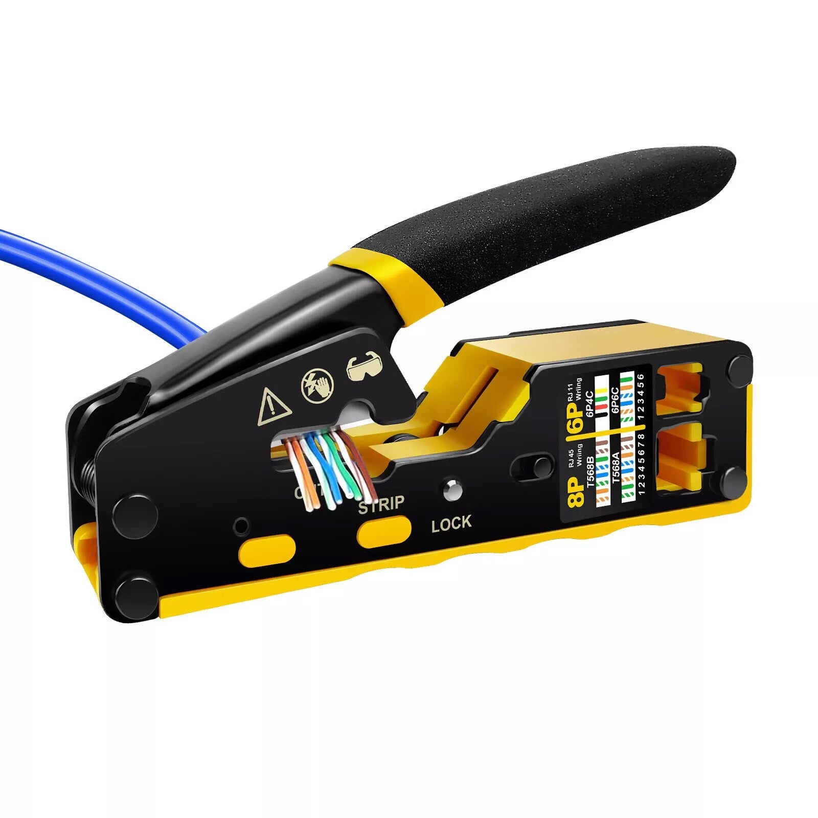 RJ45 Pass Through PRO EZ Crimping Tool Crimper CAT 5 5E 6 Connector Mega Kit UK