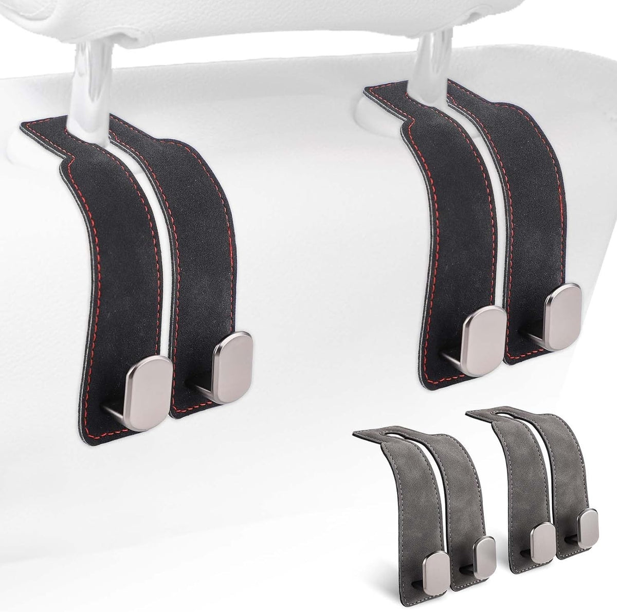 2pcs Car Back Seat Organiser Headrest Storage Bag Purse Holder Tablet Hook Coat